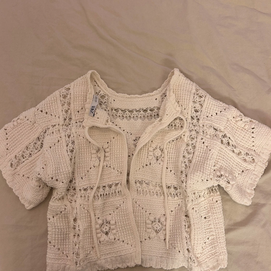 Vit stickad kofta från Zara - 1