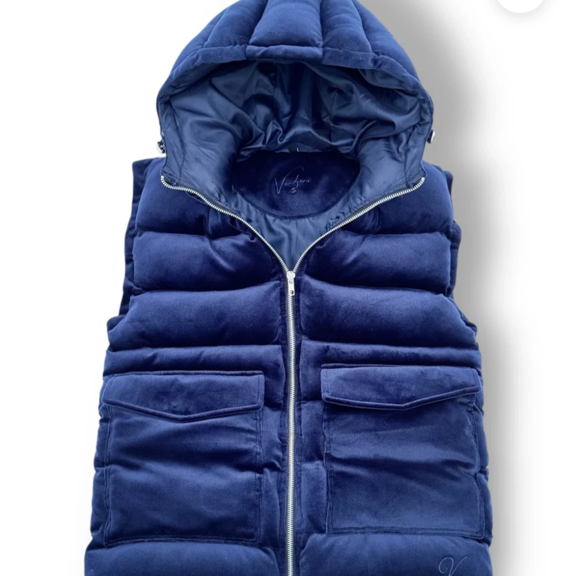 Blå quiltad väst mörk blå