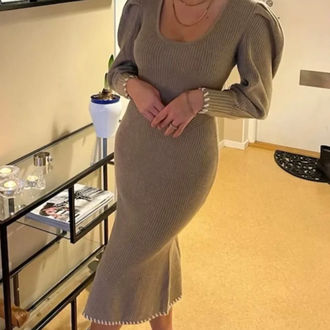 Adoore stickad hourglass klänning - 90