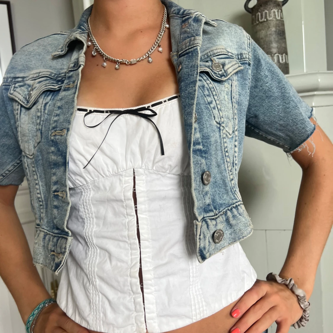 jeansjacka trekvartsärmad - 90