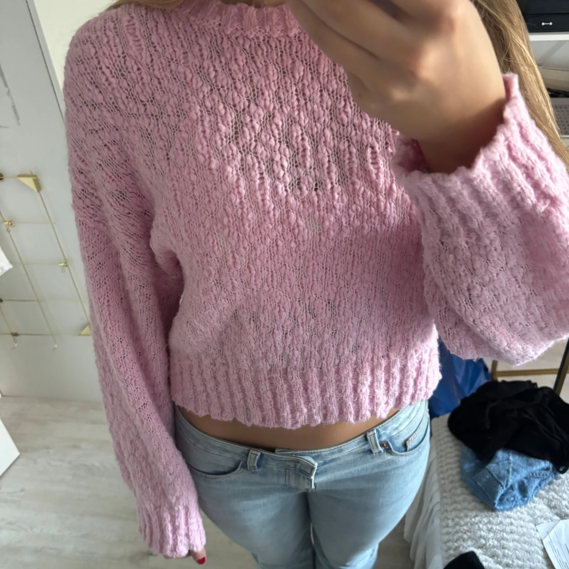 Jättefin stickad tröja