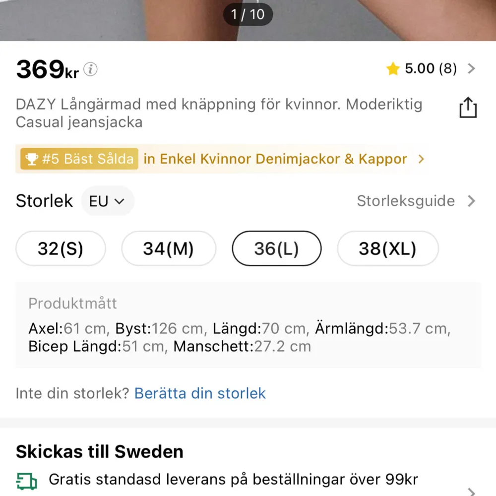 Super fin men lite för oversized för min smak så säljer vidare (oanvänd med andra ord) nypris 369kr. Jackor.