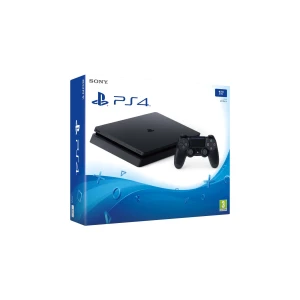 PlayStation 4 Slim 1TB från Sony - Säljer en PlayStation 4 Slim med 1TB lagringsutrymme. Konsolen är i svart och kommer med en trådlös DualShock 4-kontroll. Perfekt för gaming och underhållning!