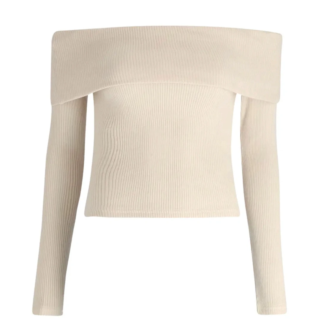 Beige off-shoulder tröja🤍💞