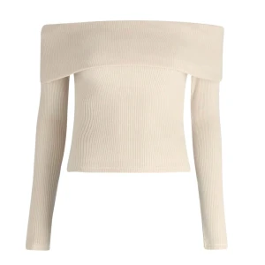 Beige off-shoulder tröja🤍💞 - Superfin ribbad off-shoulder tröja från Gina💘 den är helt slutsåld på hemsidan!💫