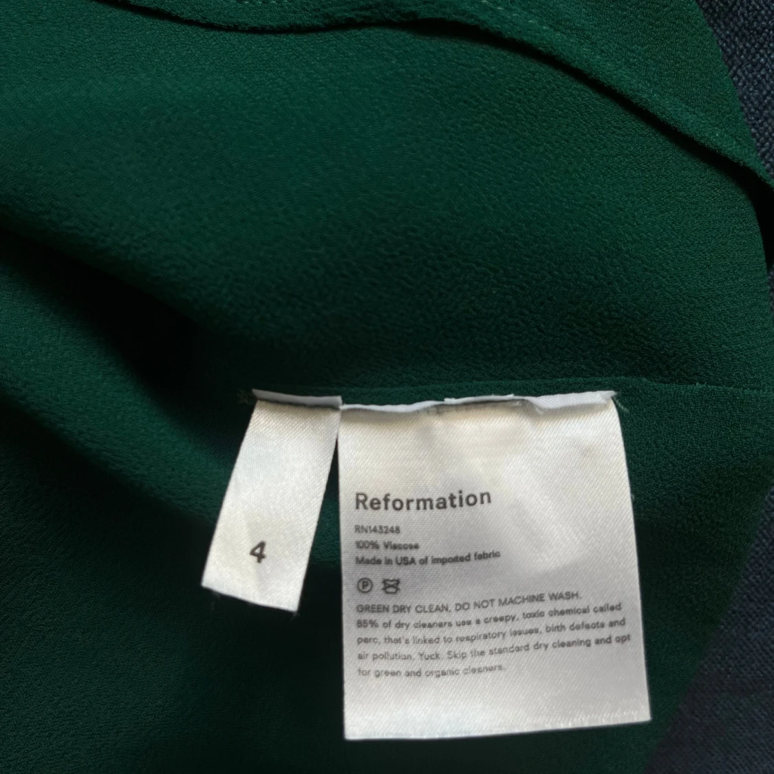 Reformation klänning smaragd grön - 93