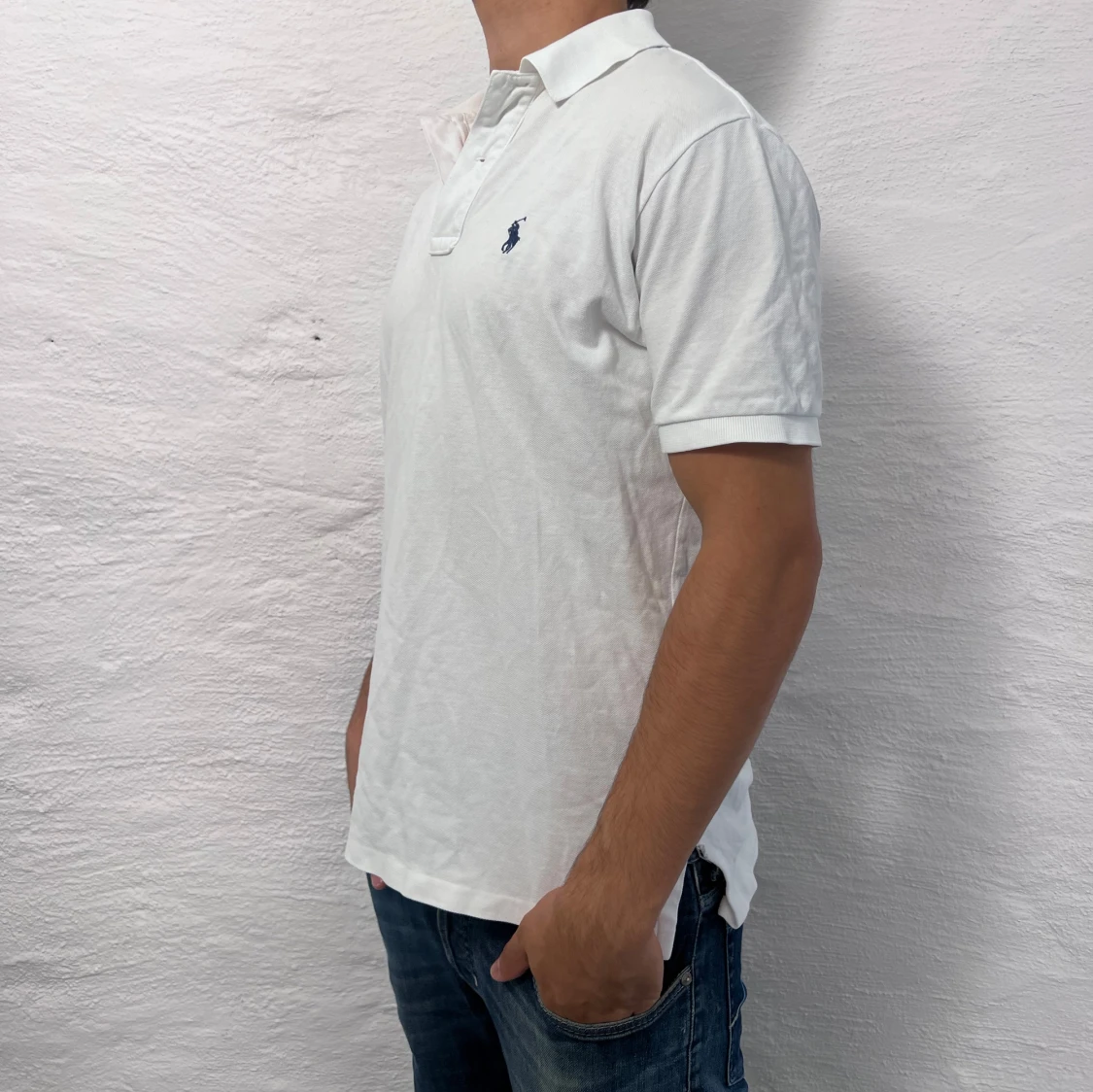 Vit kortärmad pikétröja från Ralph Lauren - 90