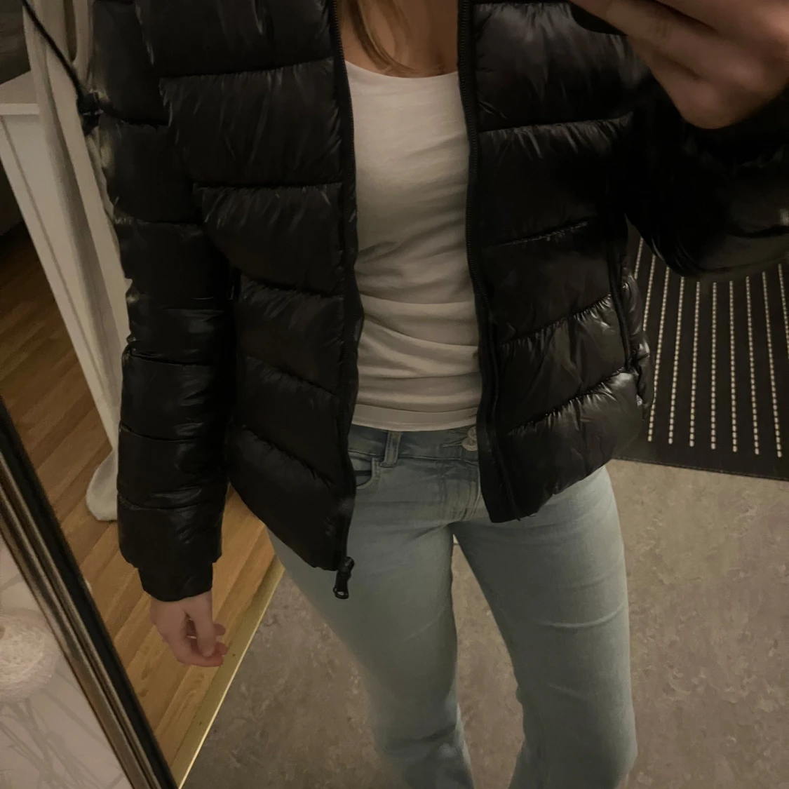 Svart pufferjacka - 90