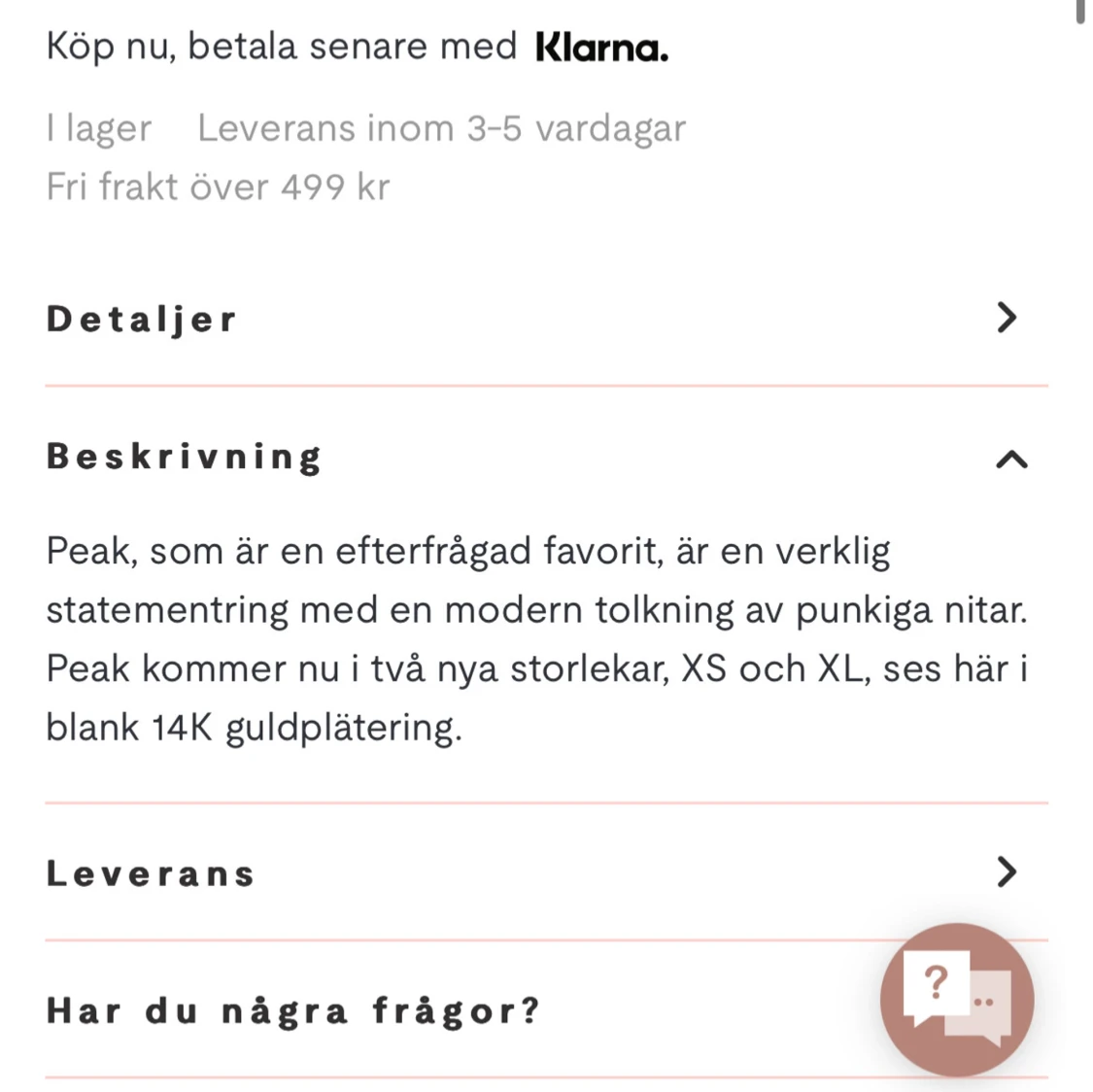 Guldfärgad ring med nitar från Edblad - 91