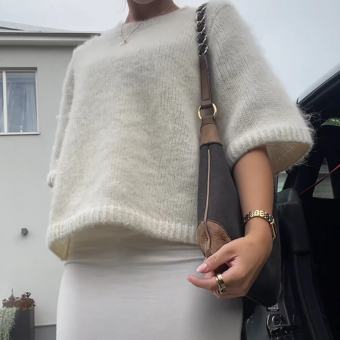 Vit stickad tröja från Dobber - 91