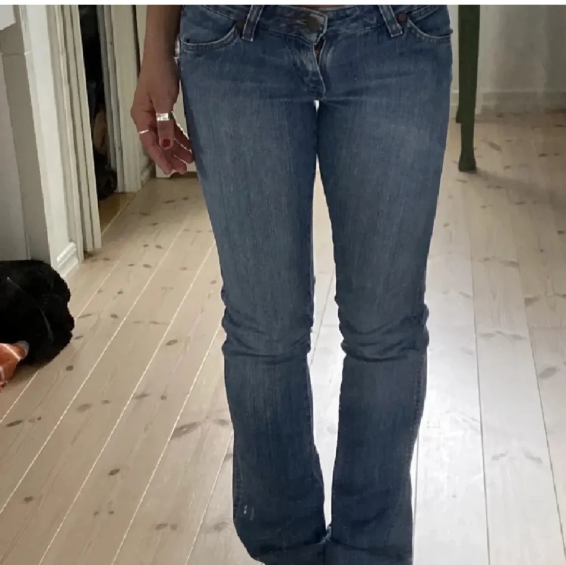 Blå wagler jeans - 91