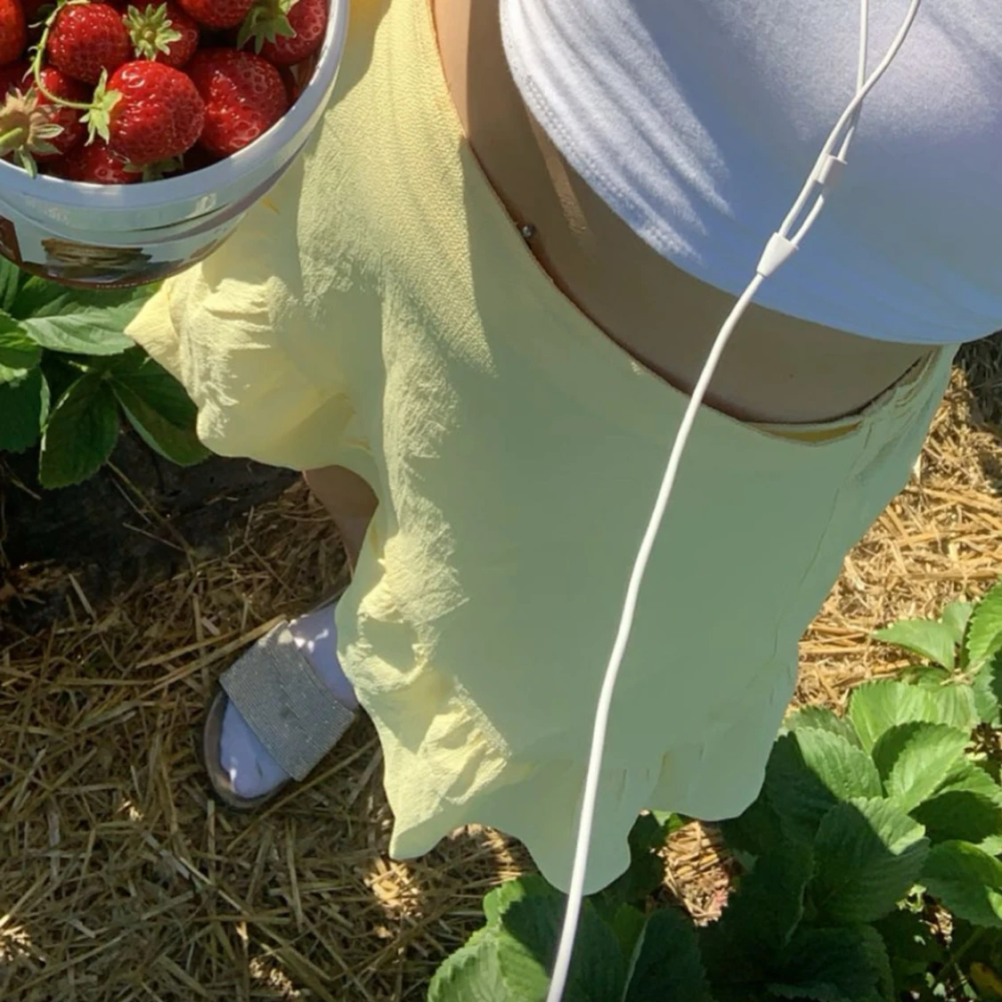 Gul omlottkjol med volang - 91