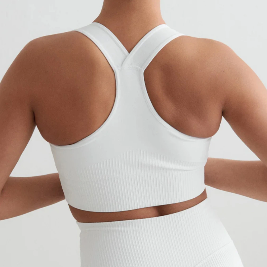 Vit ribbad sporttopp - 91