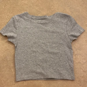 Grå ribbad t-shirt - Säljer en enkel och stilren grå ribbad t-shirt. I storlek xs!❤️