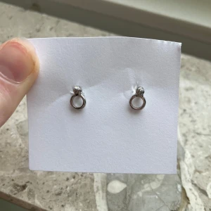 Silverörhängen med kristall - Snygga och stilrena silverörhängen med en glittrande kristall på toppen. Perfekta för att ge en elegant touch till vilken outfit som helst. Lätta att bära och passar till alla tillfällen.