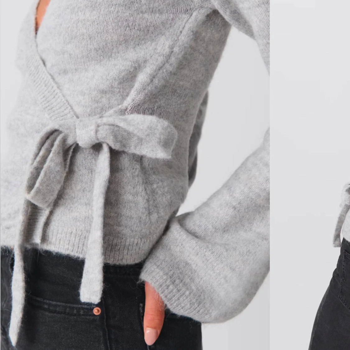 Grå omlottkofta från Gina - 90