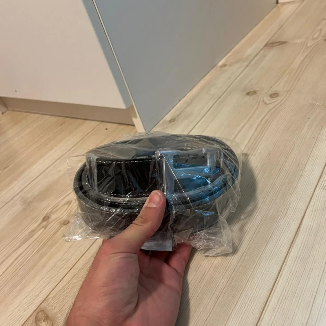 Svart skärp med silverfärgat spänne - 91