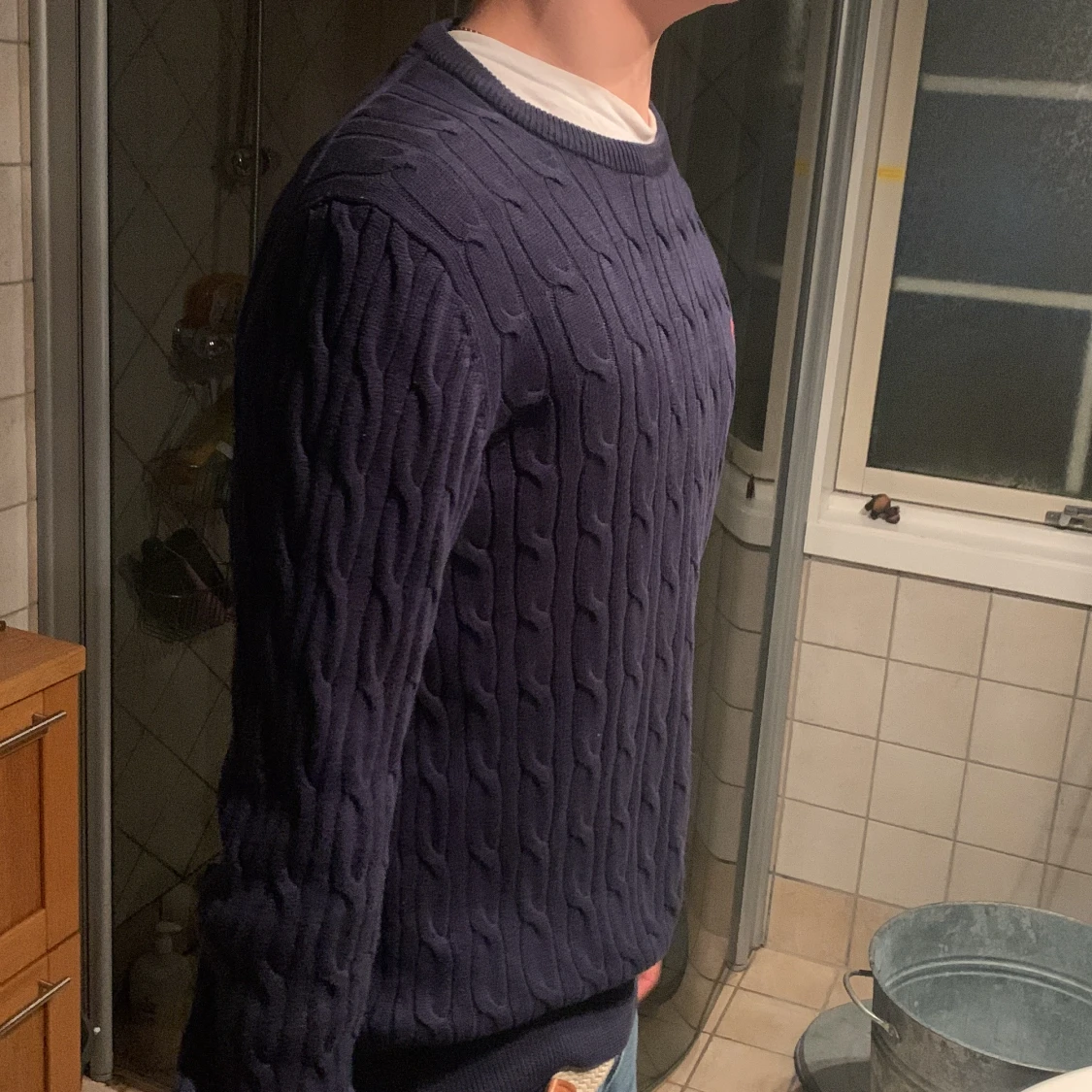 Mörkblå stickad tröja från Morris - 90