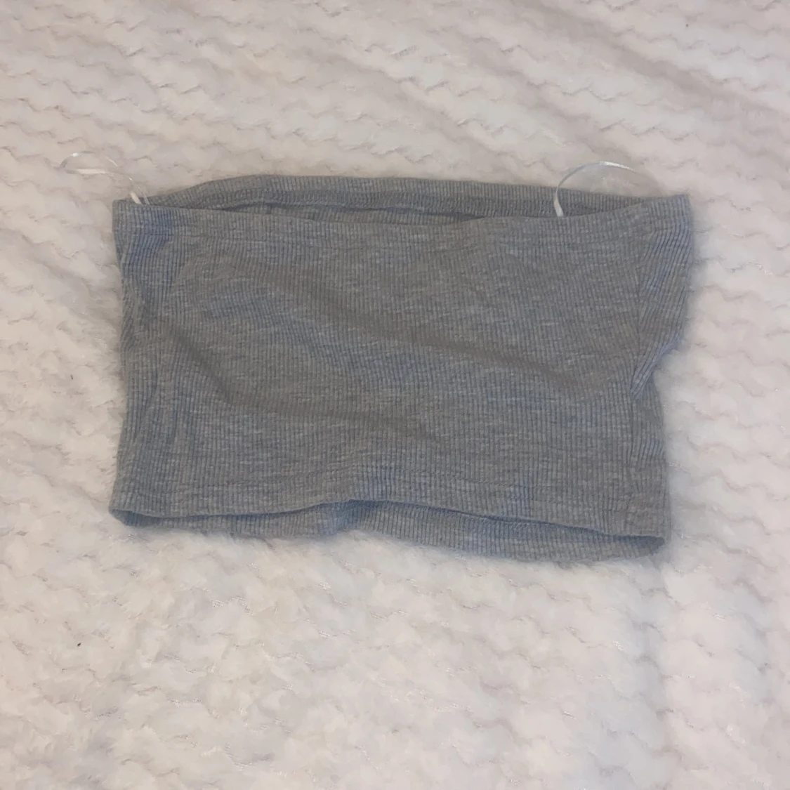 Grå ribbad tubtopp - 1