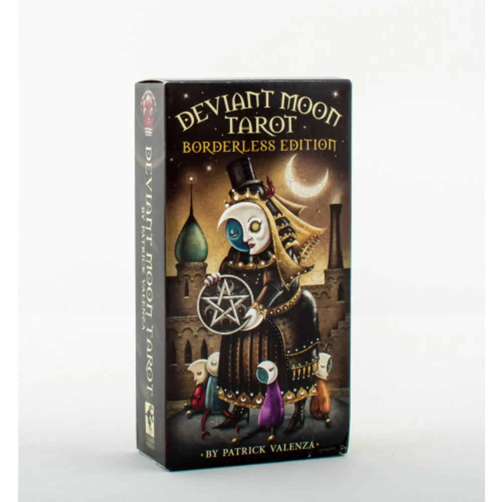 Stylized characters and moonlit dreamscapes draw you into the luminescent world of Deviant Moon Tarot. With larger cards, this special Borderless Edition highlights Patrick Valenza's stunning artwork and allows readers to connect more deeply with the evocative tarot imagery. Includes 48-page booklet.. Böcker.