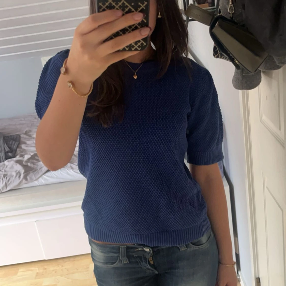 Blå stickad tröja från Vila