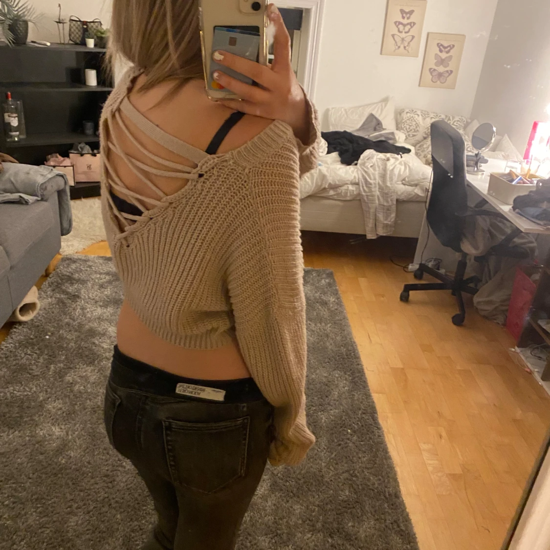 Rosa stickad tröja - 91