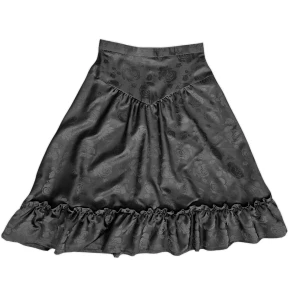 50- tal vintage kjol - En midikjol från 50-/tidigt 60-tal från märket Margita. Det är en satinkjol mönstrad med rosor. Den har inga tecken på användning. Det är en storlek 38 men som med de flesta vintagekläder är den mindre än en 38 idag. Längd: 71 cm Midja: 35 cm 