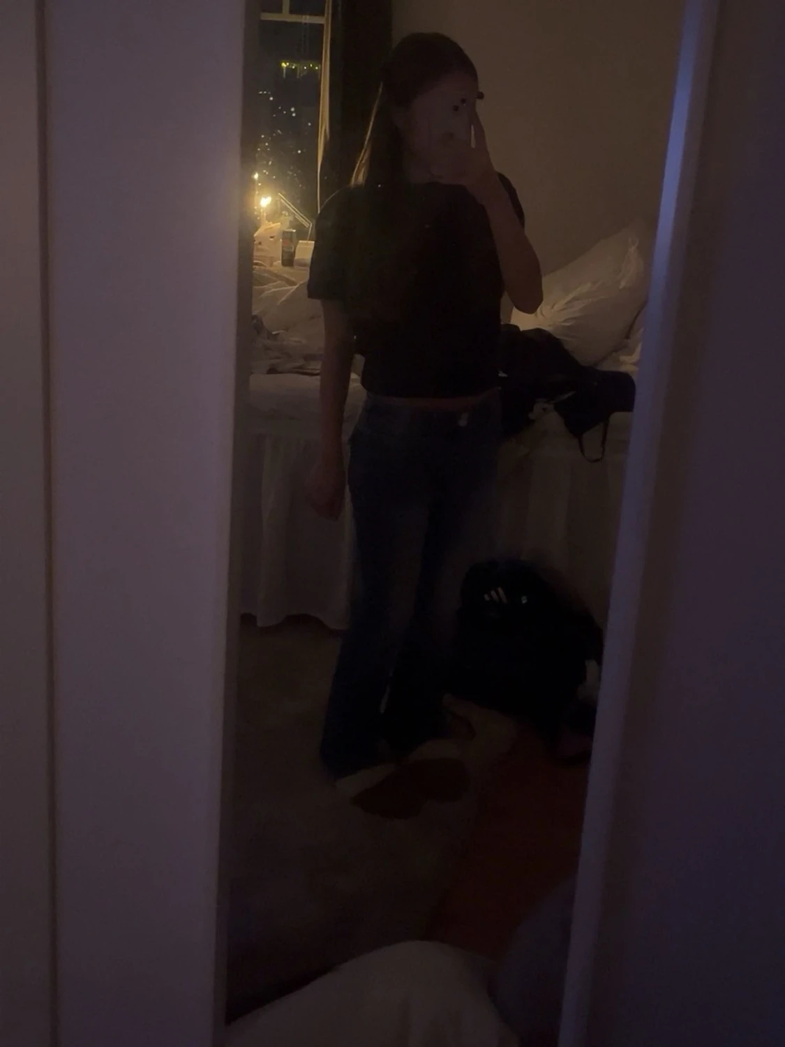 Blå bootcut jeans med låg midja - 2