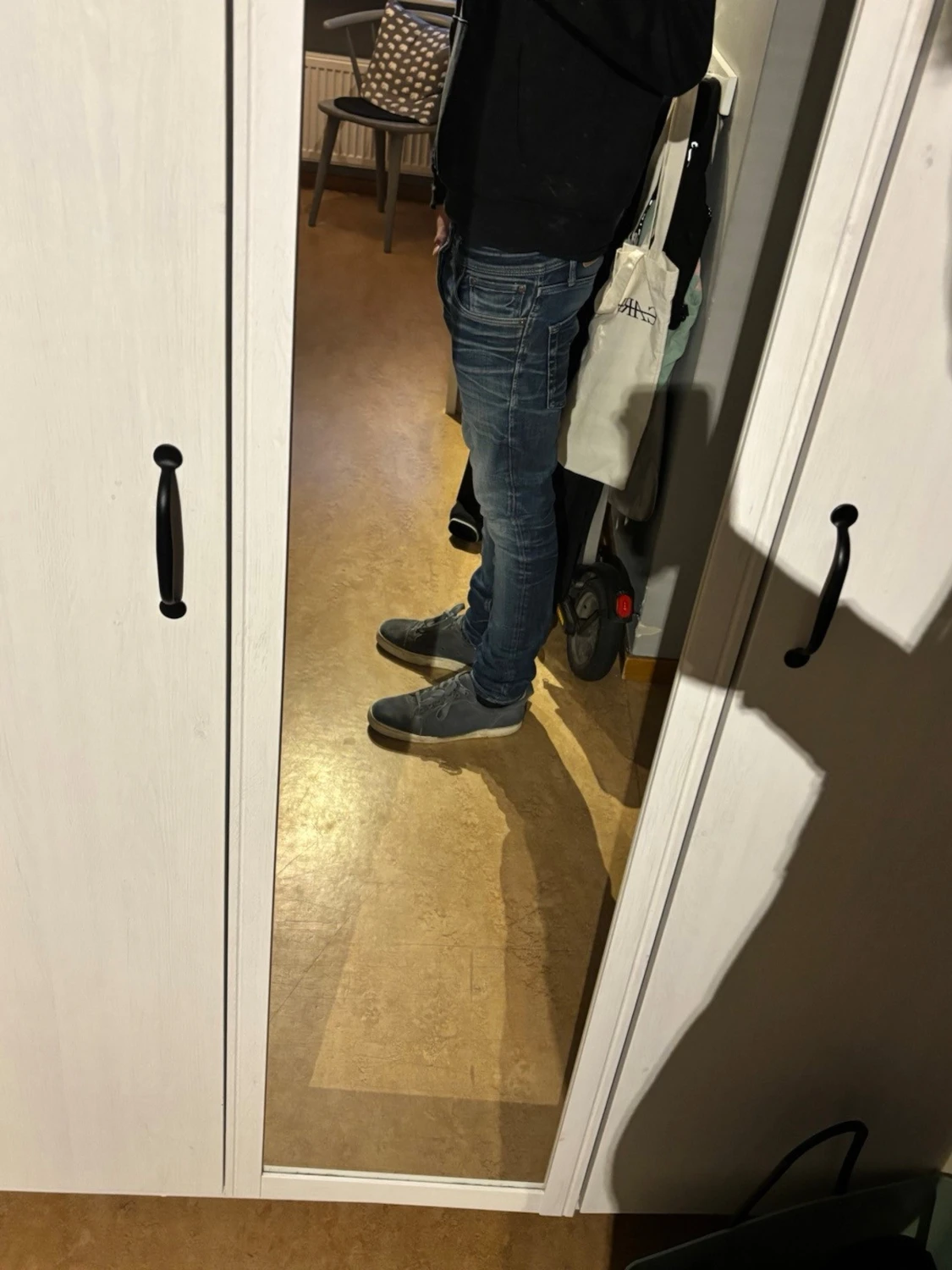 Blå slim fit jeans med slitningar - 2