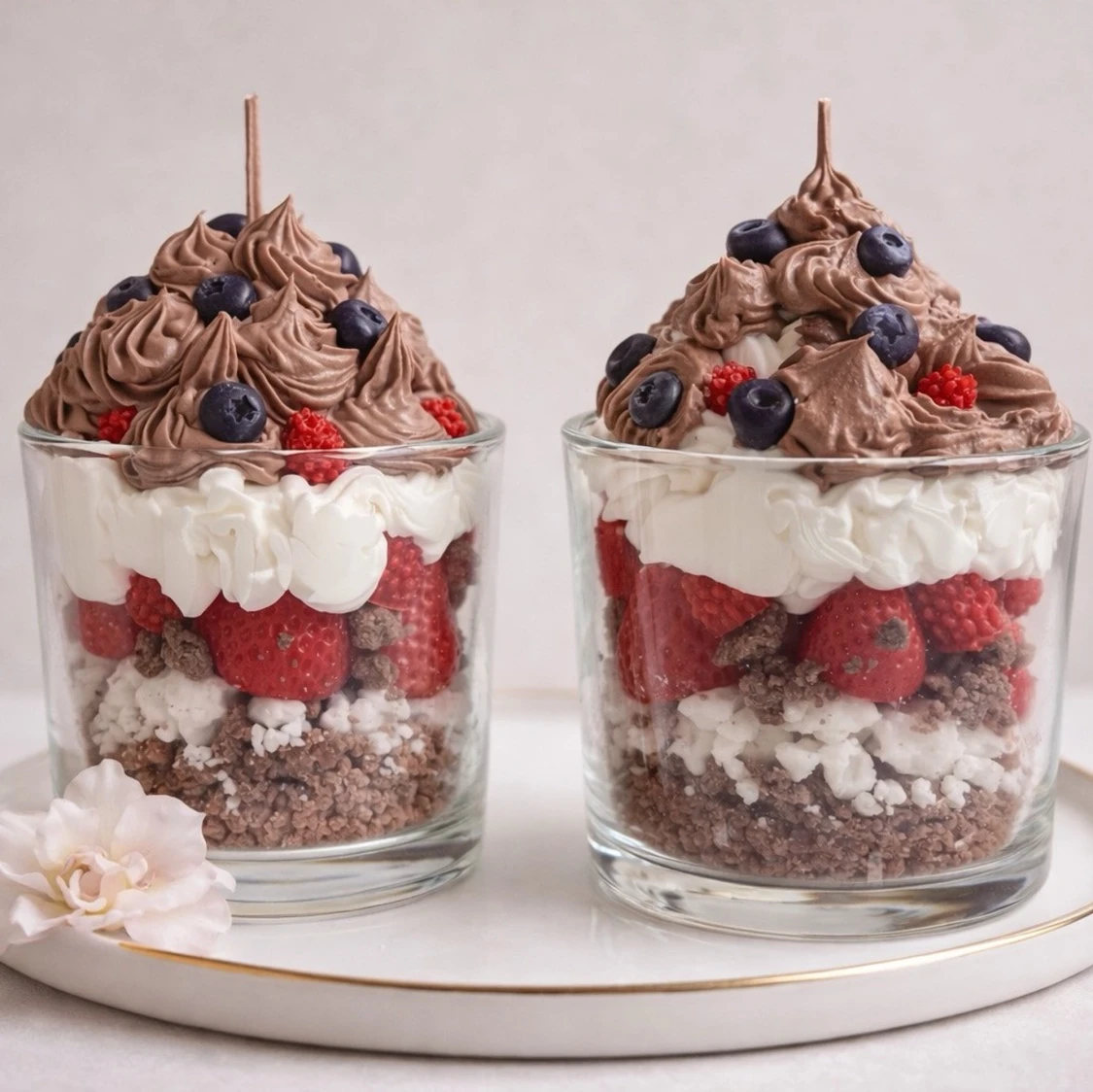 Dekorativa dessertljus i glas med doft 