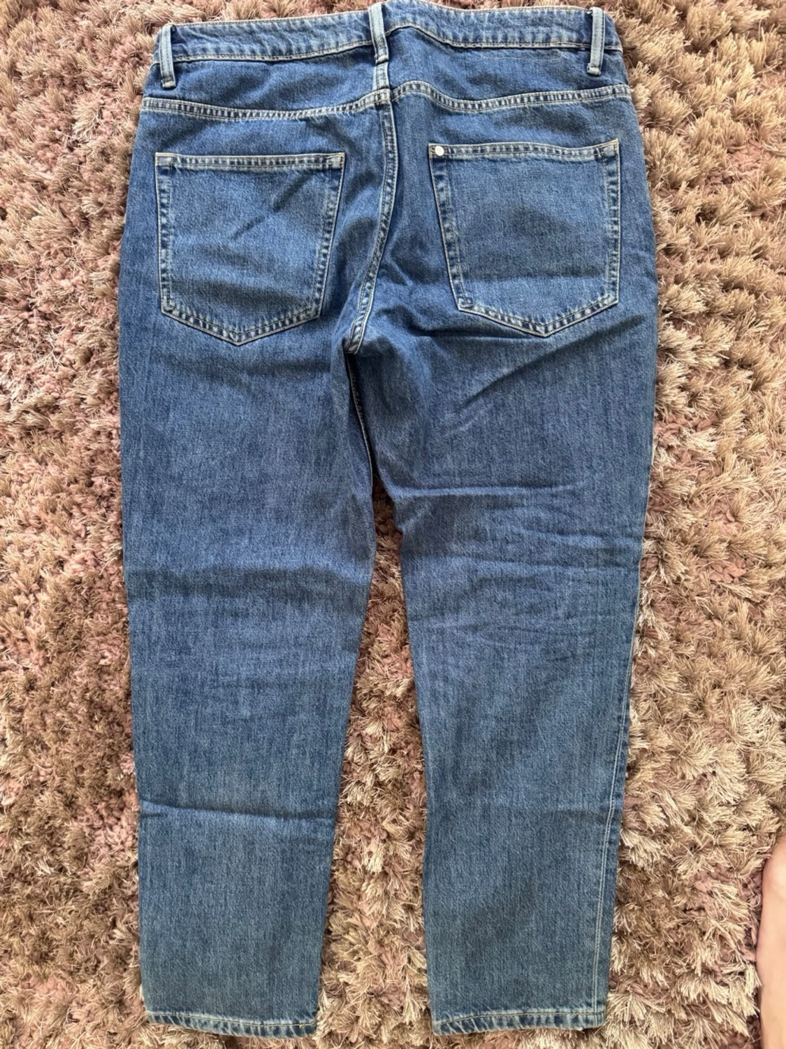 Blå raka jeans i klassisk modell - 1
