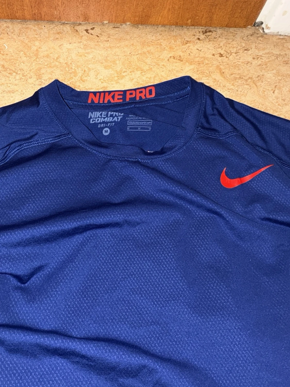 Blå Nike Pro långärmad träningströja - 1
