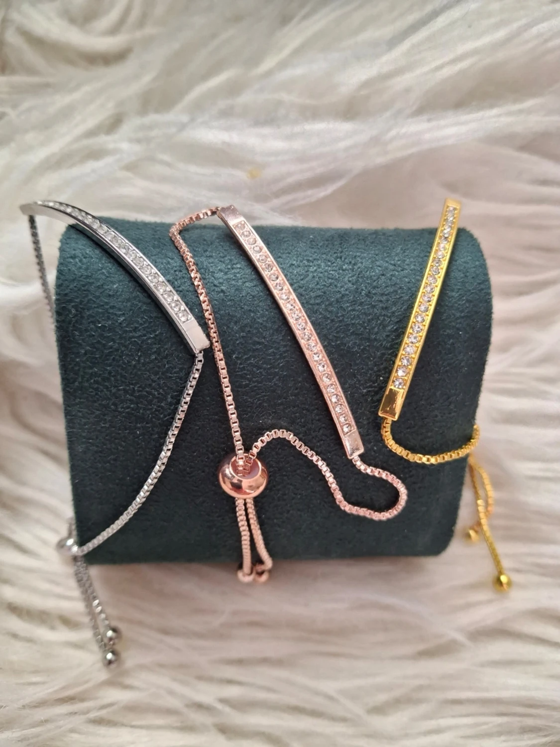 Set med 3 eleganta armband – Guld-, silver- & roséguldsfärgad finish – NYTT! - 3