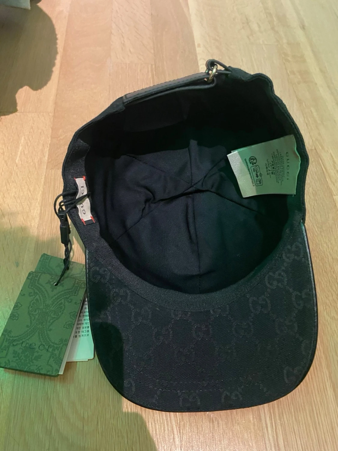 Svart Gucci keps med GG-mönster - 3