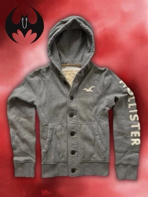 Vintage Hollister Hoodie kofta  - Säljer denna sällsynta Hollister Kofta | mycket bra skick, snöre saknas | Size M/L | Längd: 70cm Bröstbredd: 58cm Armlängd: 74cm | Modell, 186cm 72kg | Lägg endast bud med avsikt att köpa nu, inga fördröjning! Pris är inte hugget i sten!