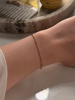 Edblad armband - Säljer ett guldigt armband från Edblad. Det är ett armband med en smal och fin kedja som har små fasta kulor runt hela kedjan. Storleken på armbandet går att justera själv. Passar perfekt som en fin detalj. Hör gärna av dig vid frågor❤️