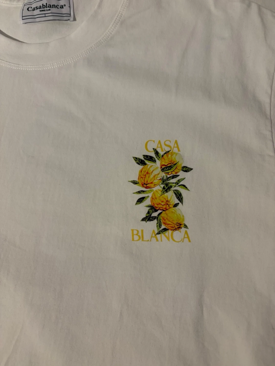 Vit Casa Blanca t-shirt med citrontryck - 2