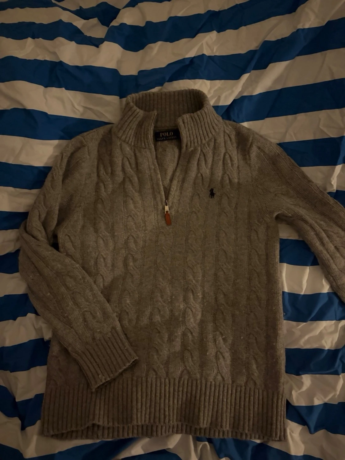 Grå kabelstickad tröja Polo Ralph Lauren