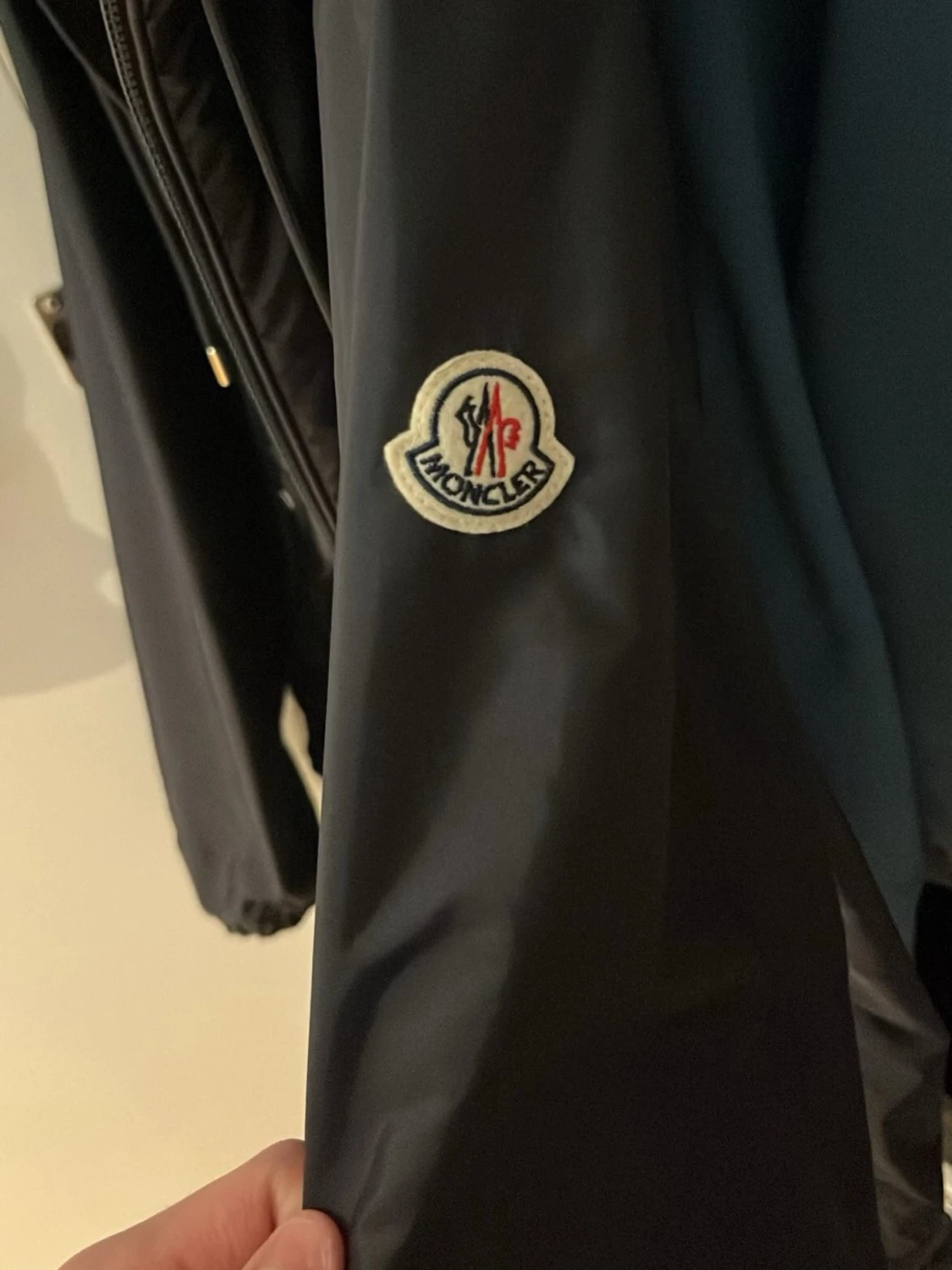 Navy Moncler vindjacka med huva - 2
