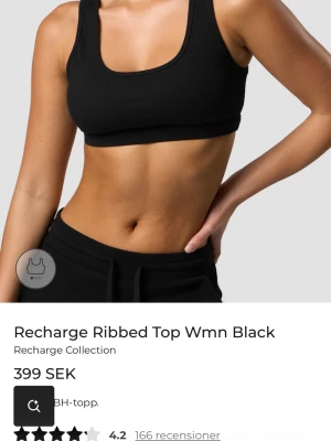 Sport BH - Snygg svart ribbad BH-topp från ICIW. Aldrig använd. Nypris: 399 kr