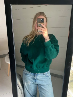 Mörkgrön sweatshirt - Säljer en mörkgrön sweatshirt ifrån H&M. Använd men inga tydliga tecken på användning 