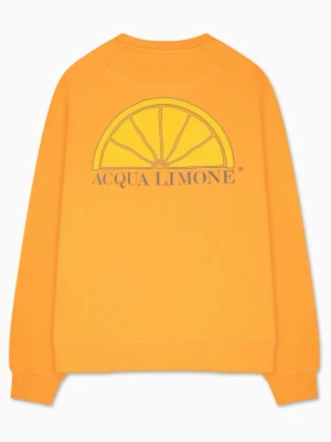 Orange sweatshirt från Acqua Limone! - Säljer denna orangea tröjan från Acqua Limone med klassisk logga och citronskiva tryckt på ryggen. Säljer då den inte längre kommer till användning. Perfekt till sommaren🧡