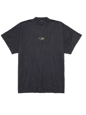 Balenciaga  - Balenciaga Winter 24 eBay oversized T-shirt with embroidered logo  Washed black Sz 1