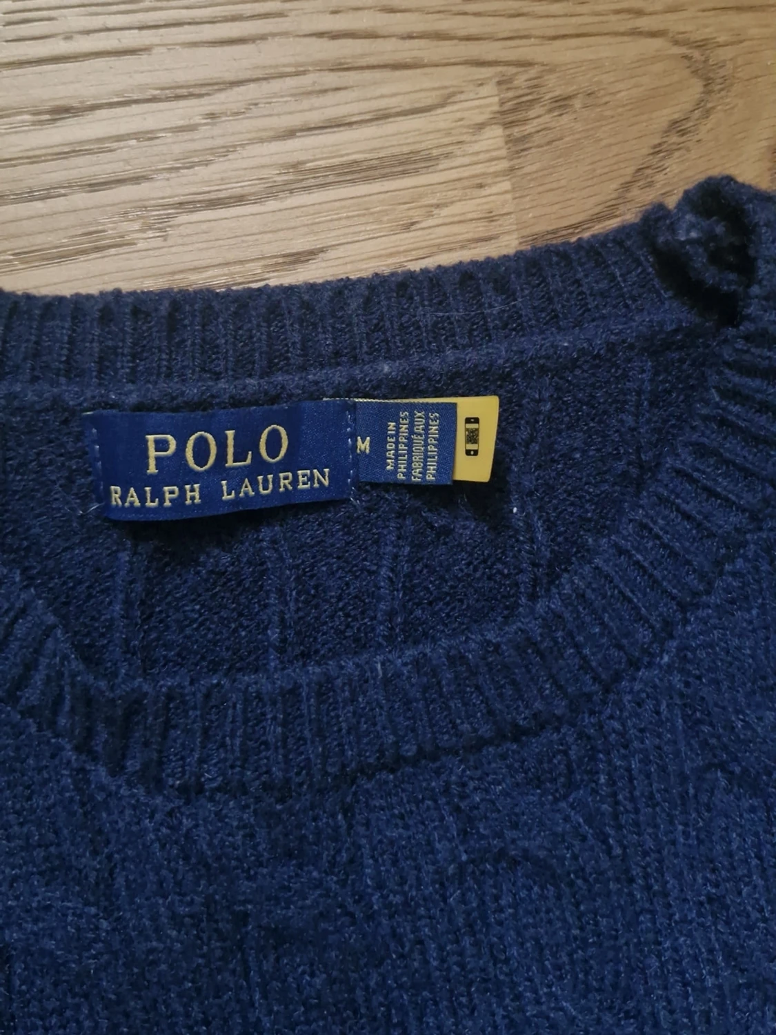 Mörkblå kabelstickad tröja Polo Ralph Lauren - 1