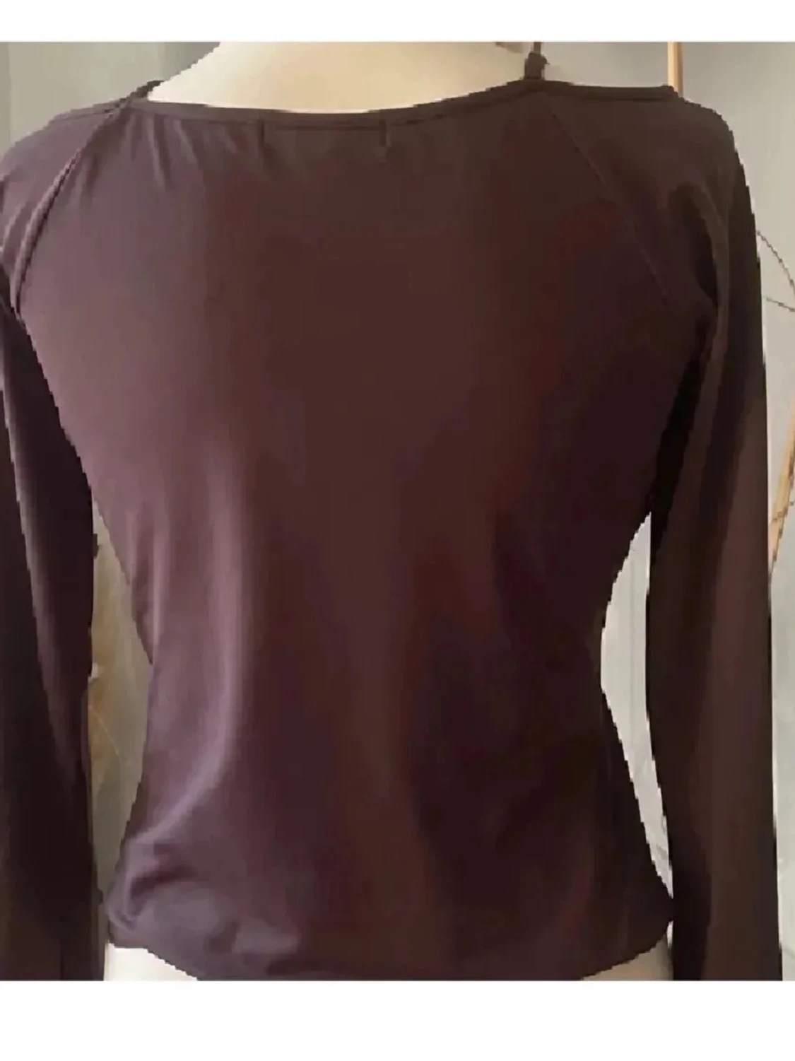 Mörkbrun långärmad topp - 1