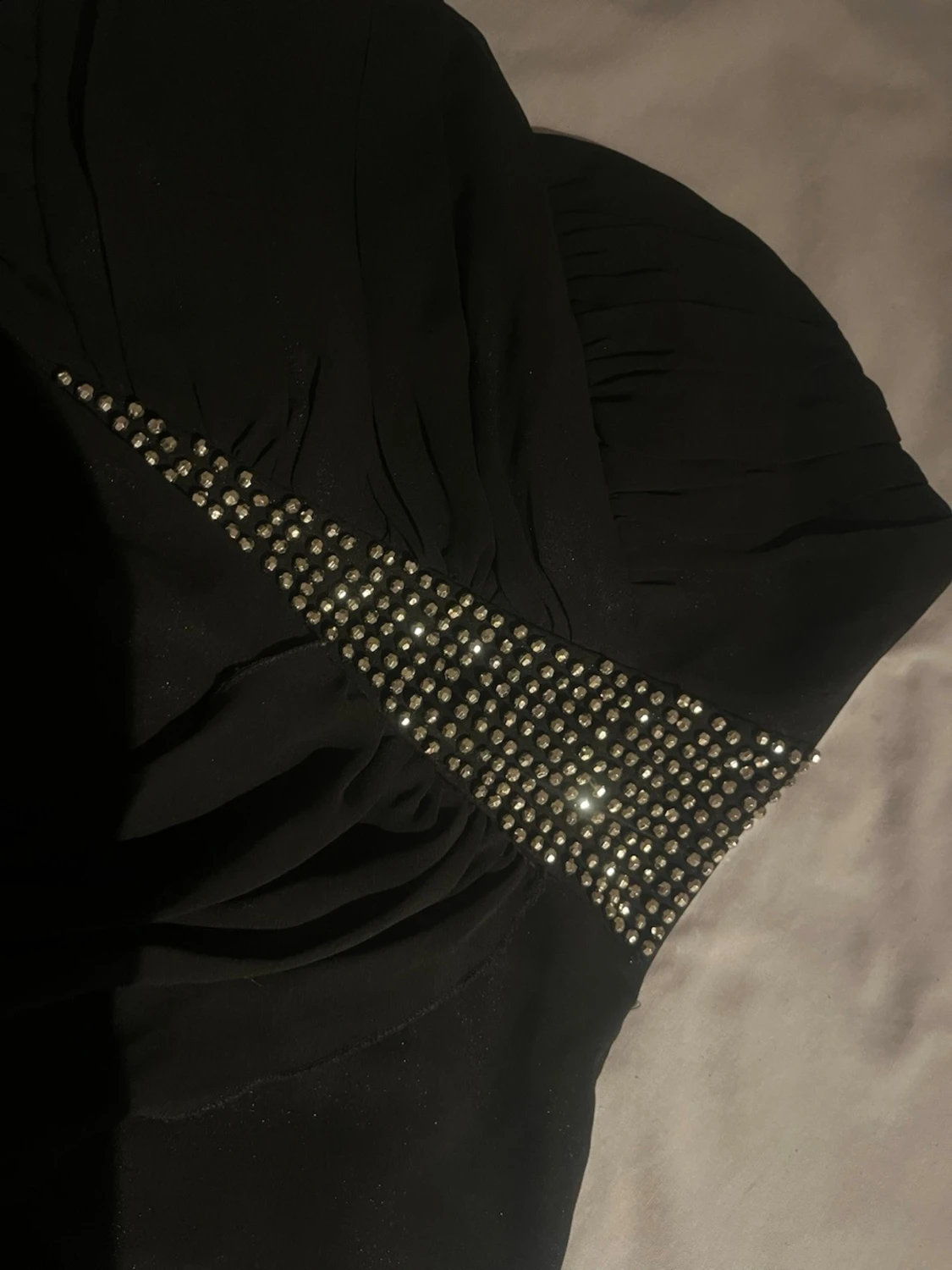 Svart tubtopp/kort klänning med strass - 2