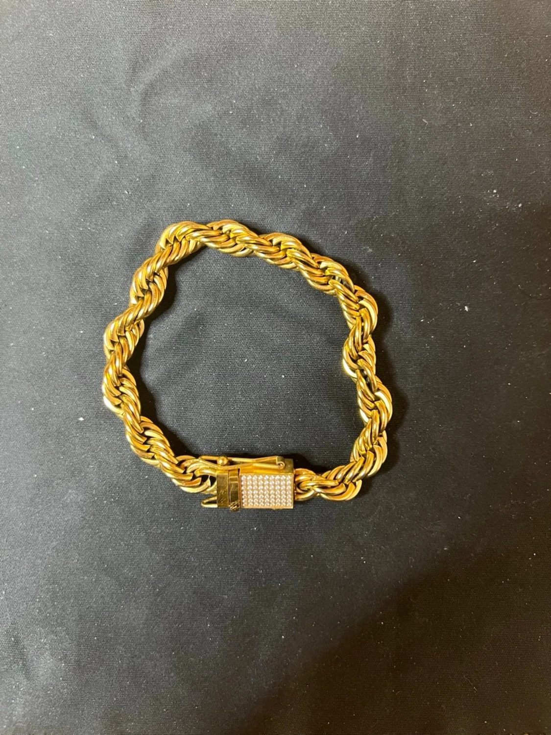 Guld cordell armband med diamantlås - 3