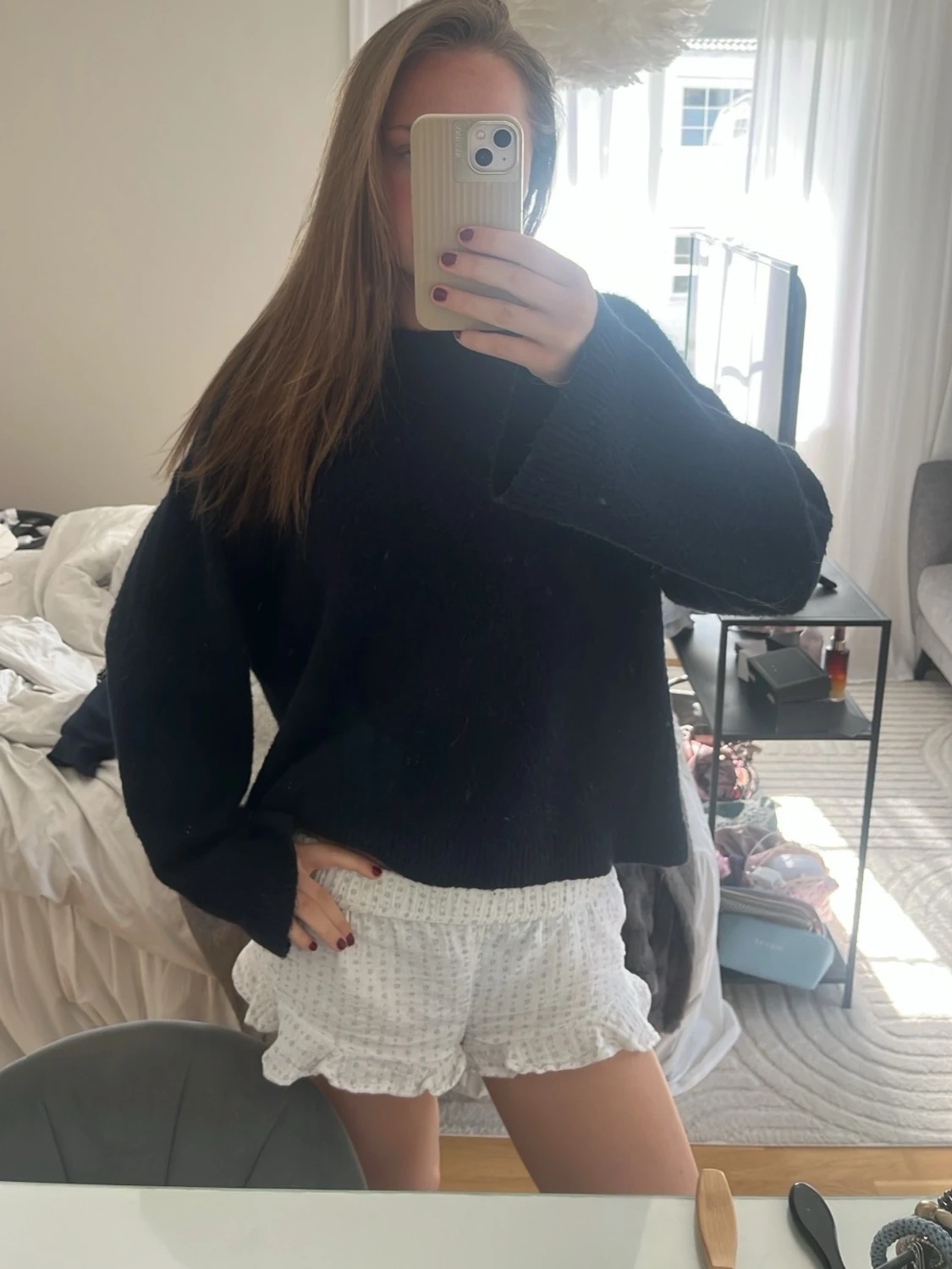 Svart oversized stickad tröja