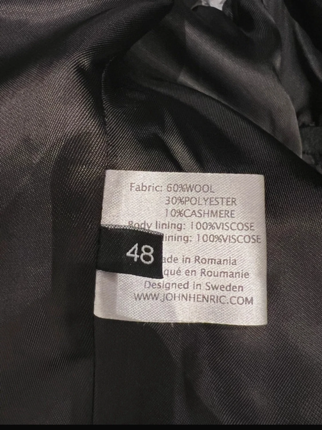 John Henric rock i ull och kashmirmix mossgrön size 48 slutsåld - 5