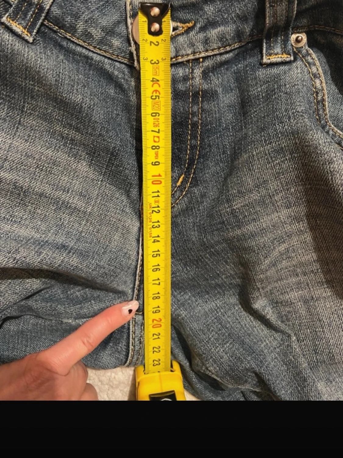 Blå bootcut jeans med låg midja - 2